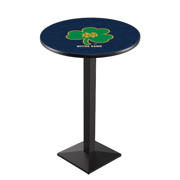 42" Blk Wrinkle Notre Dame Shamrock Pub Table